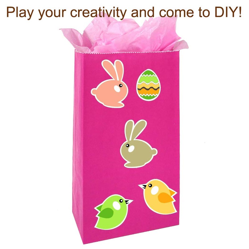 KEYYOOMY 100 CT Small Hot Pink Paper Bags Hot Pink Party Goodie Bags Party Favor Bag Paper Lunch Bag (100 CT, 3.1 X 5.1 X 9.4 In) - Image 5